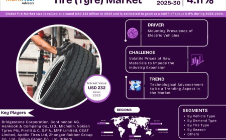 Tire (Tyre) to Surpass USD 394.55 Billion by 2030, Growing at 6.88% CAGR